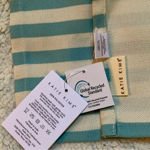Katie Kime Striped Placemats (Set of 4) Aqua Blue NEW!! - Picture 6 of 9